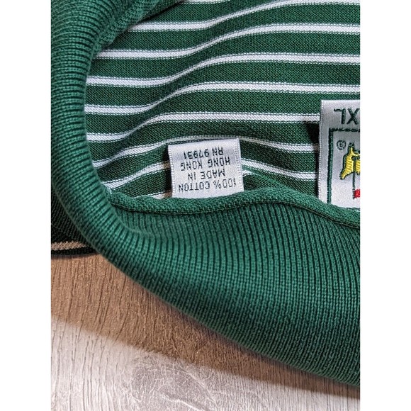 Masters Collection Shirt Green Stripe Short Sleeve 60's Two Ply Polo Mens XL - Picture 4 of 8